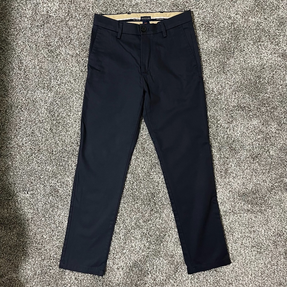 Docker's Men’s Flex Comfort Slim Fit Navy Slacks/Pants Size W28 L30